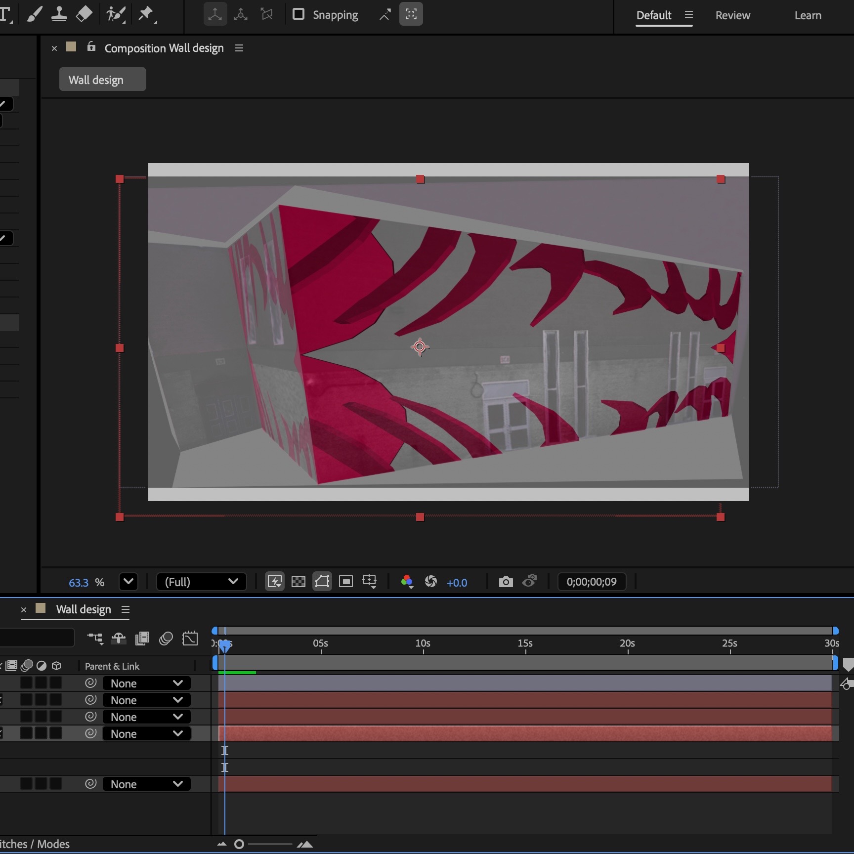 This is the projection mapping I created by following the tutorial video.