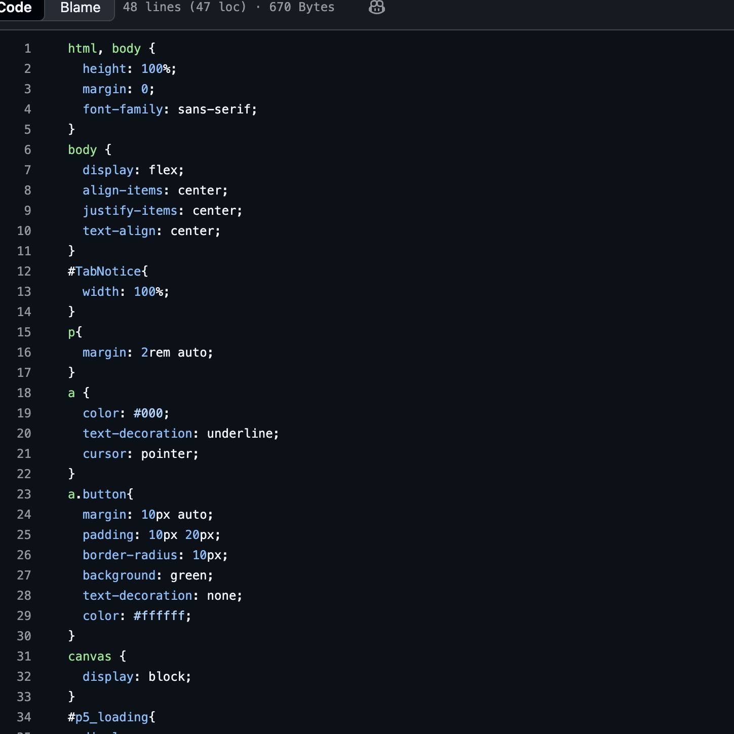 The process of my exploring the code in the teaching video.